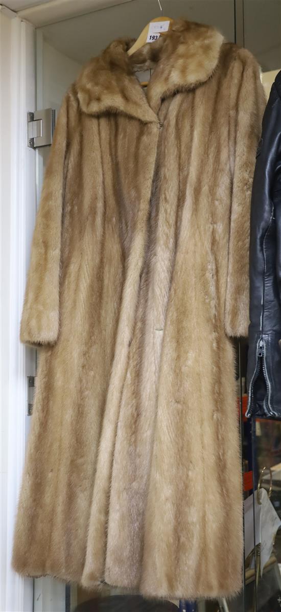 A blonde mink coat